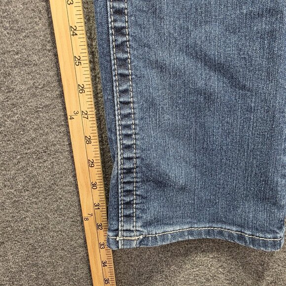 Miss Me Jeans Womens 26 Blue Mid-Rise Slim Boot Rhinestone Embellished Pockets - Picture 8 of 11